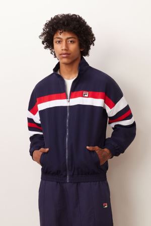 FILA Tyrell Wind Jackets Navy / White / Red,Mens Clothing | CA.CIYMSL602